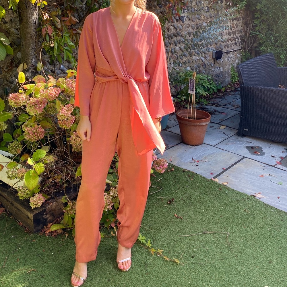 Zara coral jumpsuit